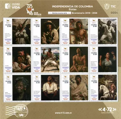Etnias Decima novena serie Bicentenario 2019-2024 Independencia de Colombia