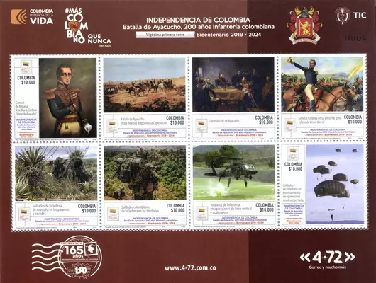 Batalla de Ayacucho, 200 años Infantería colombiana Vigésima primera serie Bicentenario 2019-2024 Independencia de Colombia